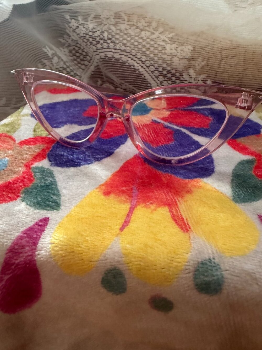 Anthropologie Pink Crystal Cat Eye Reading Glasses